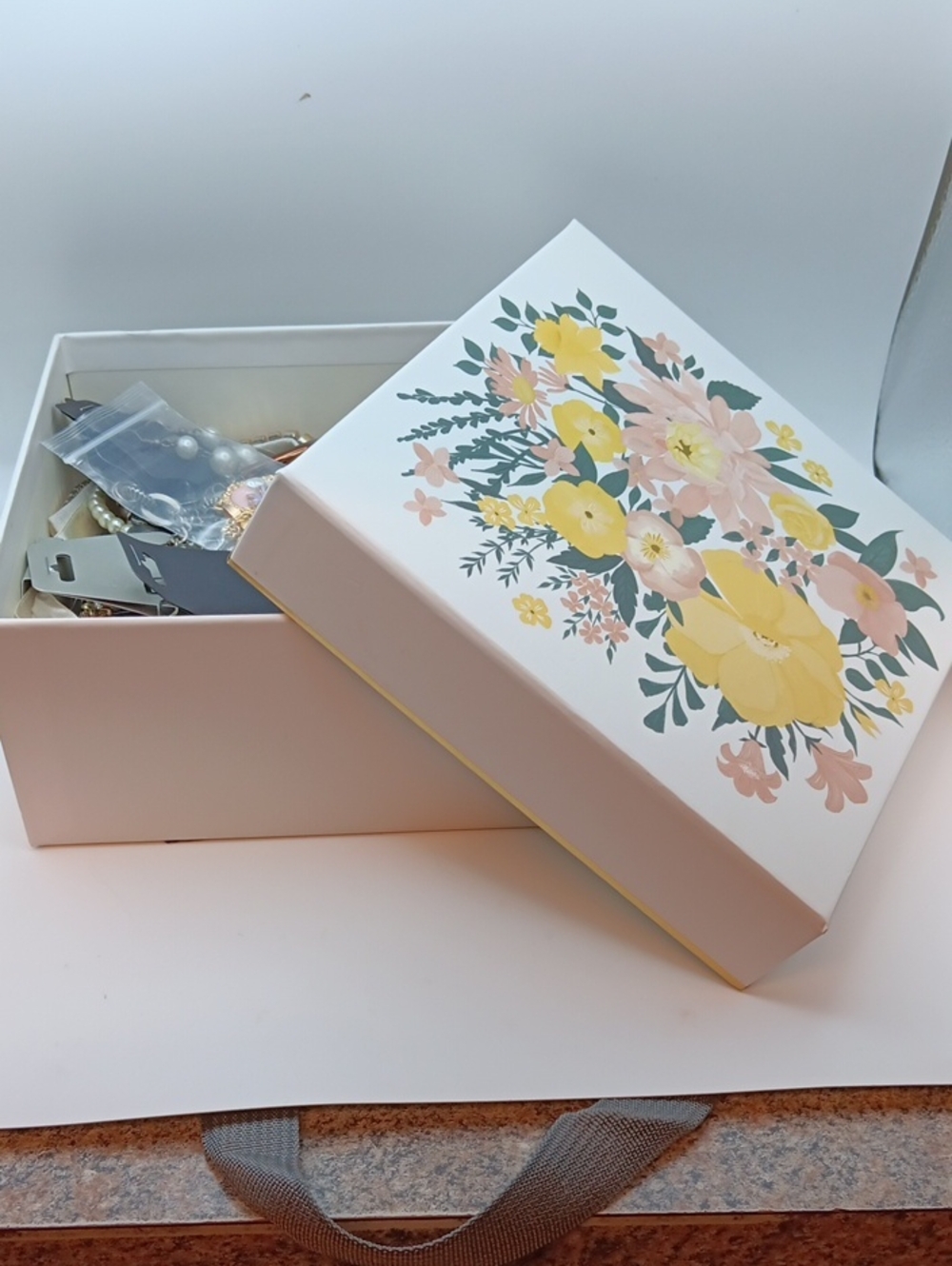Floral Box Of Pearl Jewelry